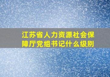 江苏省人力资源社会保障厅党组书记什么级别