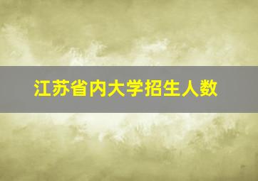 江苏省内大学招生人数