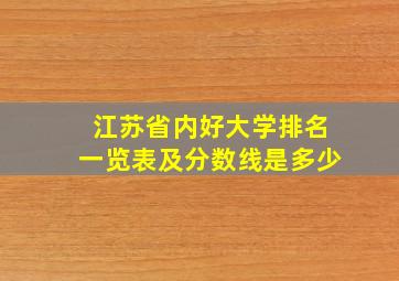 江苏省内好大学排名一览表及分数线是多少