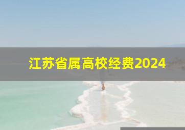 江苏省属高校经费2024