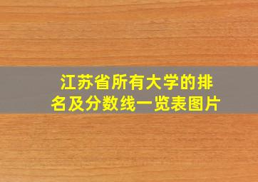 江苏省所有大学的排名及分数线一览表图片