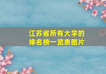 江苏省所有大学的排名榜一览表图片