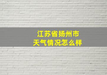 江苏省扬州市天气情况怎么样