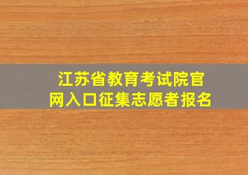 江苏省教育考试院官网入口征集志愿者报名