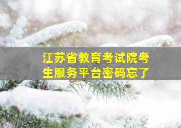 江苏省教育考试院考生服务平台密码忘了