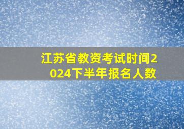 江苏省教资考试时间2024下半年报名人数