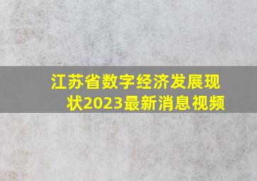 江苏省数字经济发展现状2023最新消息视频