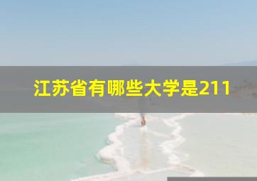 江苏省有哪些大学是211