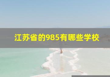 江苏省的985有哪些学校