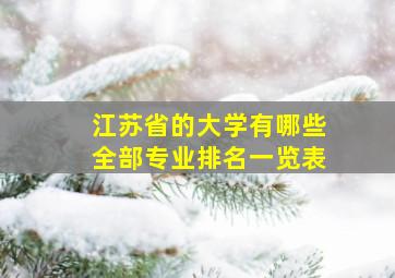 江苏省的大学有哪些全部专业排名一览表