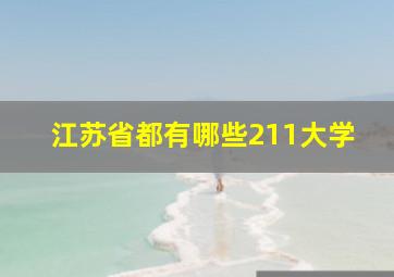 江苏省都有哪些211大学