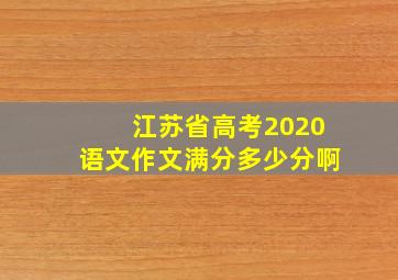 江苏省高考2020语文作文满分多少分啊