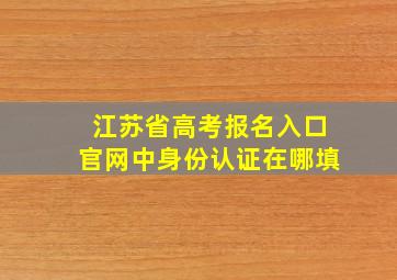 江苏省高考报名入口官网中身份认证在哪填