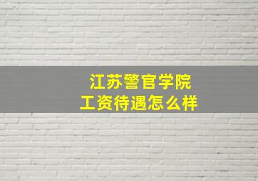 江苏警官学院工资待遇怎么样