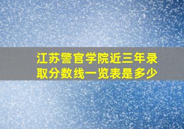 江苏警官学院近三年录取分数线一览表是多少