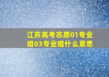 江苏高考志愿01专业组03专业组什么意思