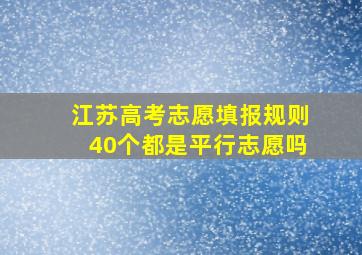 江苏高考志愿填报规则40个都是平行志愿吗