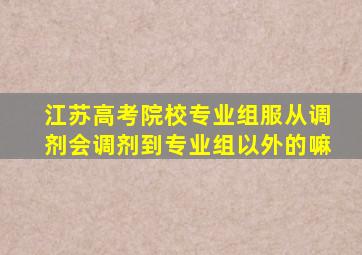 江苏高考院校专业组服从调剂会调剂到专业组以外的嘛