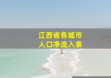 江西省各城市人口净流入表