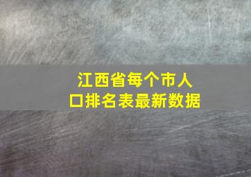 江西省每个市人口排名表最新数据