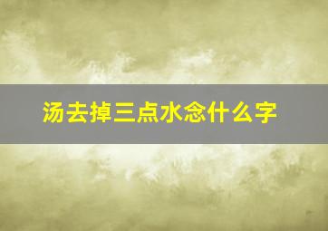 汤去掉三点水念什么字