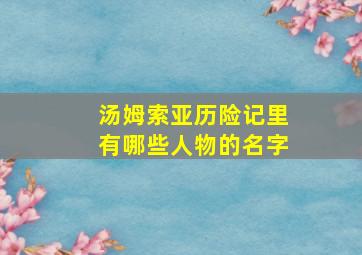 汤姆索亚历险记里有哪些人物的名字