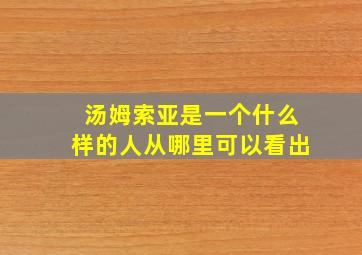 汤姆索亚是一个什么样的人从哪里可以看出