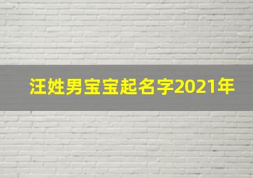 汪姓男宝宝起名字2021年