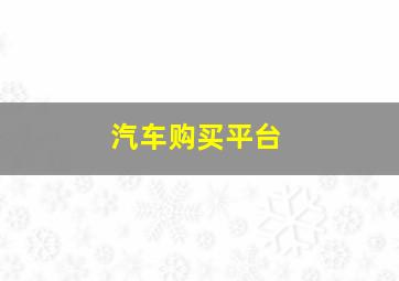 汽车购买平台