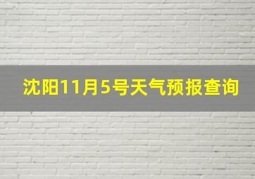 沈阳11月5号天气预报查询