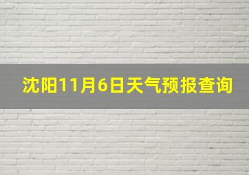 沈阳11月6日天气预报查询