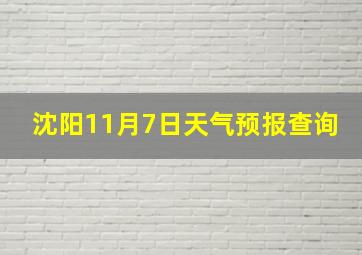 沈阳11月7日天气预报查询