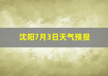 沈阳7月3日天气预报