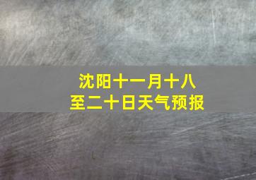 沈阳十一月十八至二十日天气预报