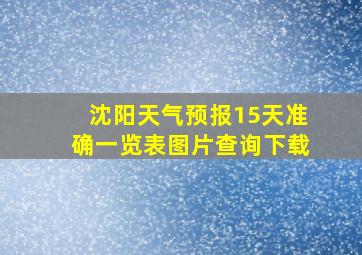 沈阳天气预报15天准确一览表图片查询下载