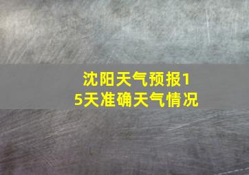 沈阳天气预报15天准确天气情况