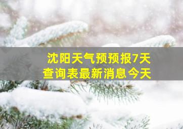 沈阳天气预预报7天查询表最新消息今天