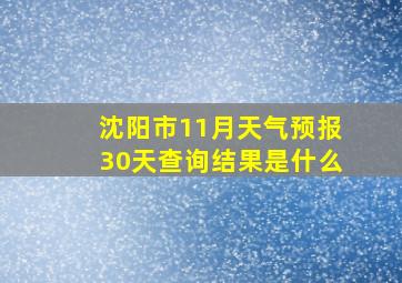 沈阳市11月天气预报30天查询结果是什么