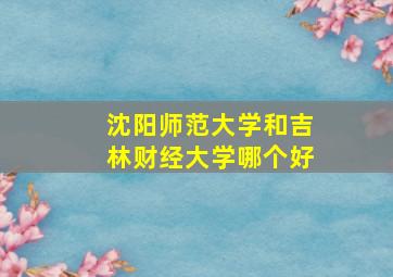 沈阳师范大学和吉林财经大学哪个好