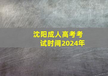 沈阳成人高考考试时间2024年