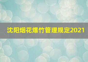 沈阳烟花爆竹管理规定2021