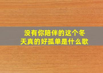 没有你陪伴的这个冬天真的好孤单是什么歌