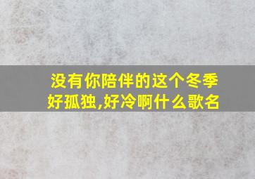 没有你陪伴的这个冬季好孤独,好冷啊什么歌名