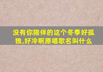 没有你陪伴的这个冬季好孤独,好冷啊原唱歌名叫什么