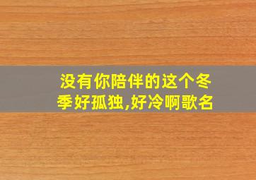 没有你陪伴的这个冬季好孤独,好冷啊歌名