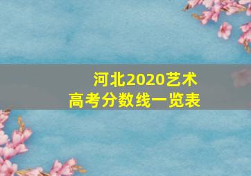 河北2020艺术高考分数线一览表