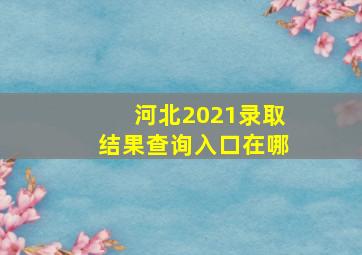 河北2021录取结果查询入口在哪