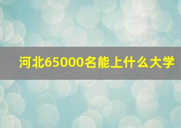 河北65000名能上什么大学