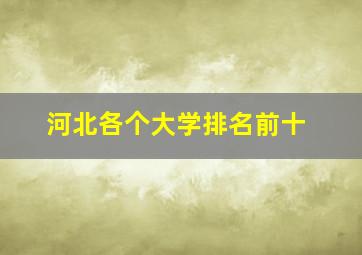 河北各个大学排名前十