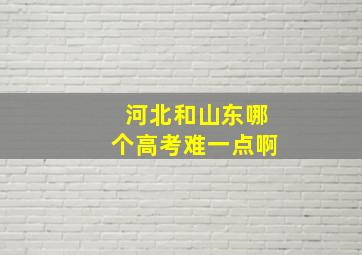 河北和山东哪个高考难一点啊